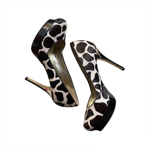 Guess by Marciano Pony Hair Platform Heels | 5 1/2 M | Black & White - Picture 9 of 14
